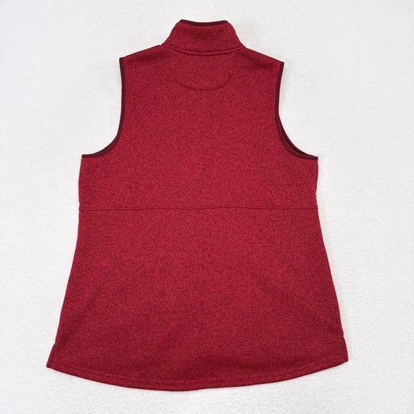 LL Bean Sweater Fleece Vest Long Womens XL Rosewood Red Outerwear Hiking NEW - Picture 2 of 9